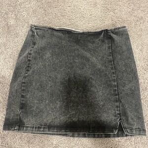 Black Denim Mini Skirt